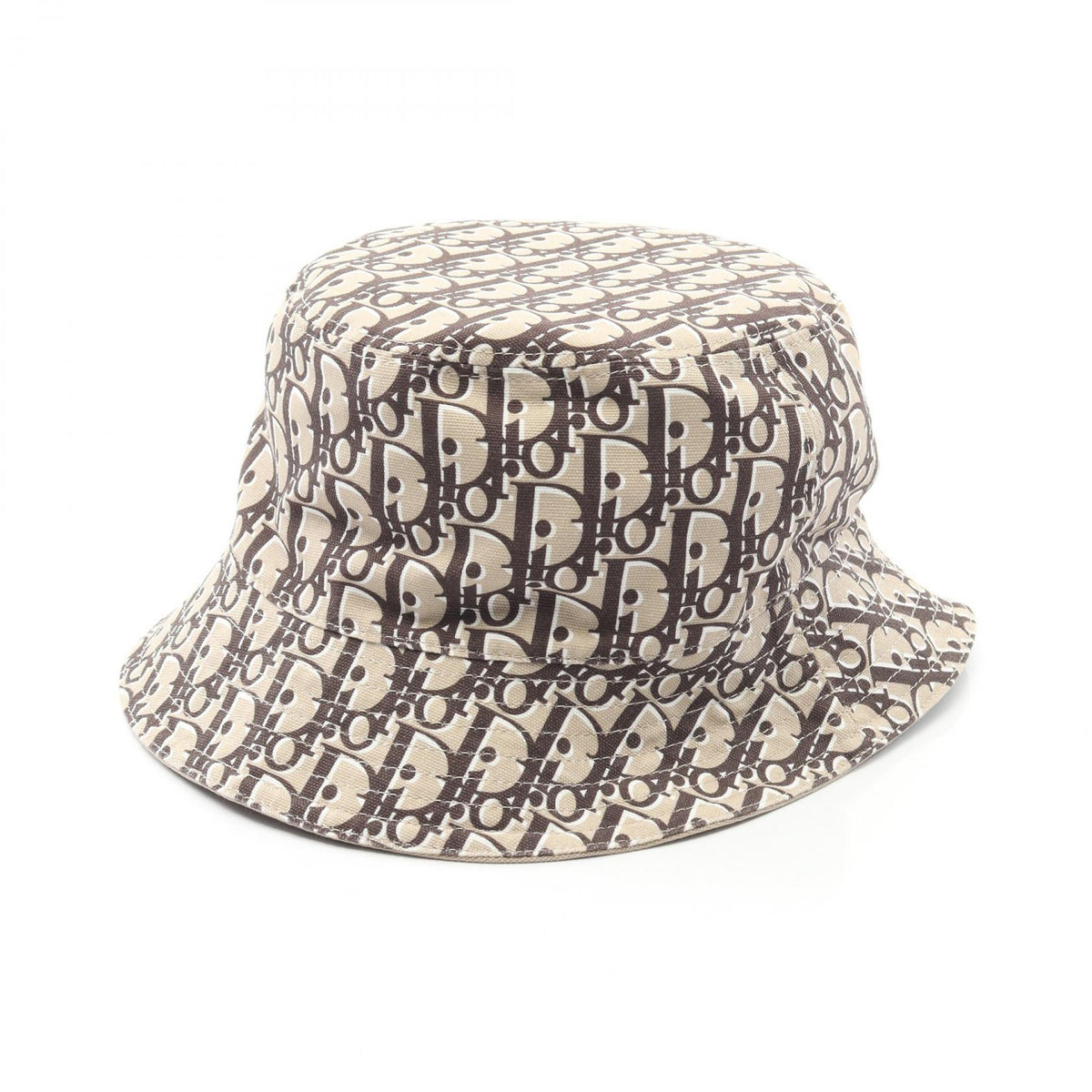 Dior OFF Oblique Reversible Cotton Bucket Hat Beige