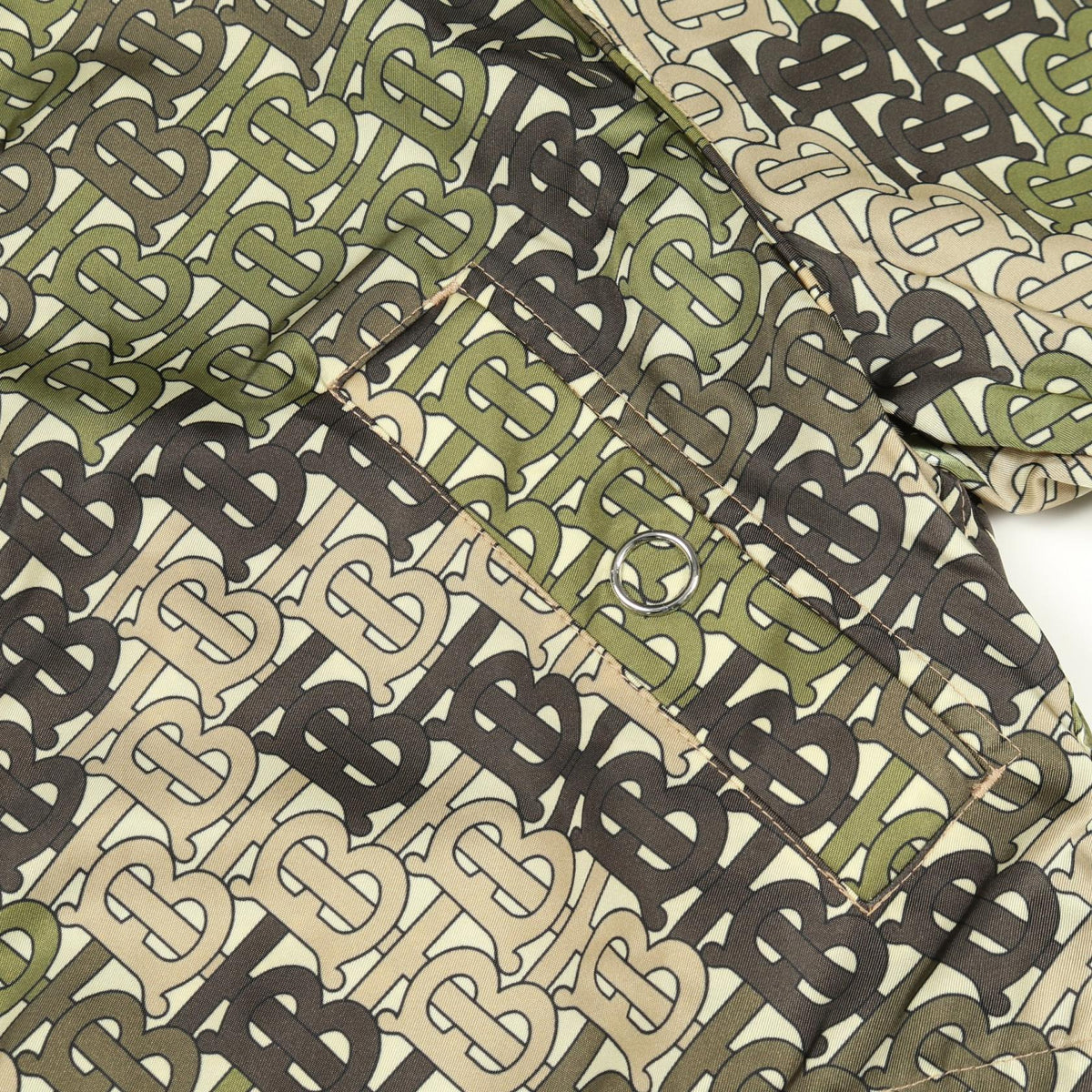 BURBERRY TB Monogram Nylon Jacket Khaki Multicolor Size UK2