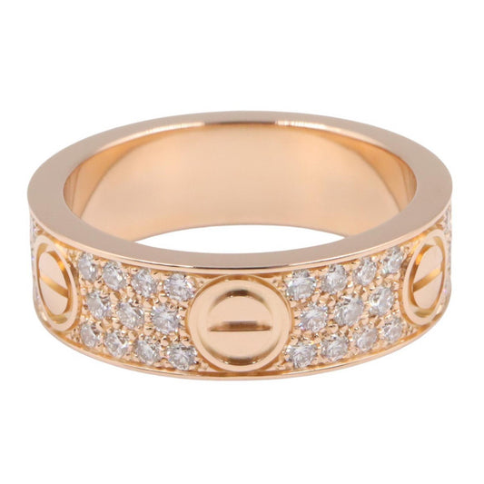 CARTIER Love Ring Pave Diamond K18PG Ring Size JP 18