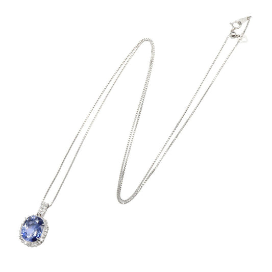 JEWELRY Sapphire Diamond Platinum Necklace