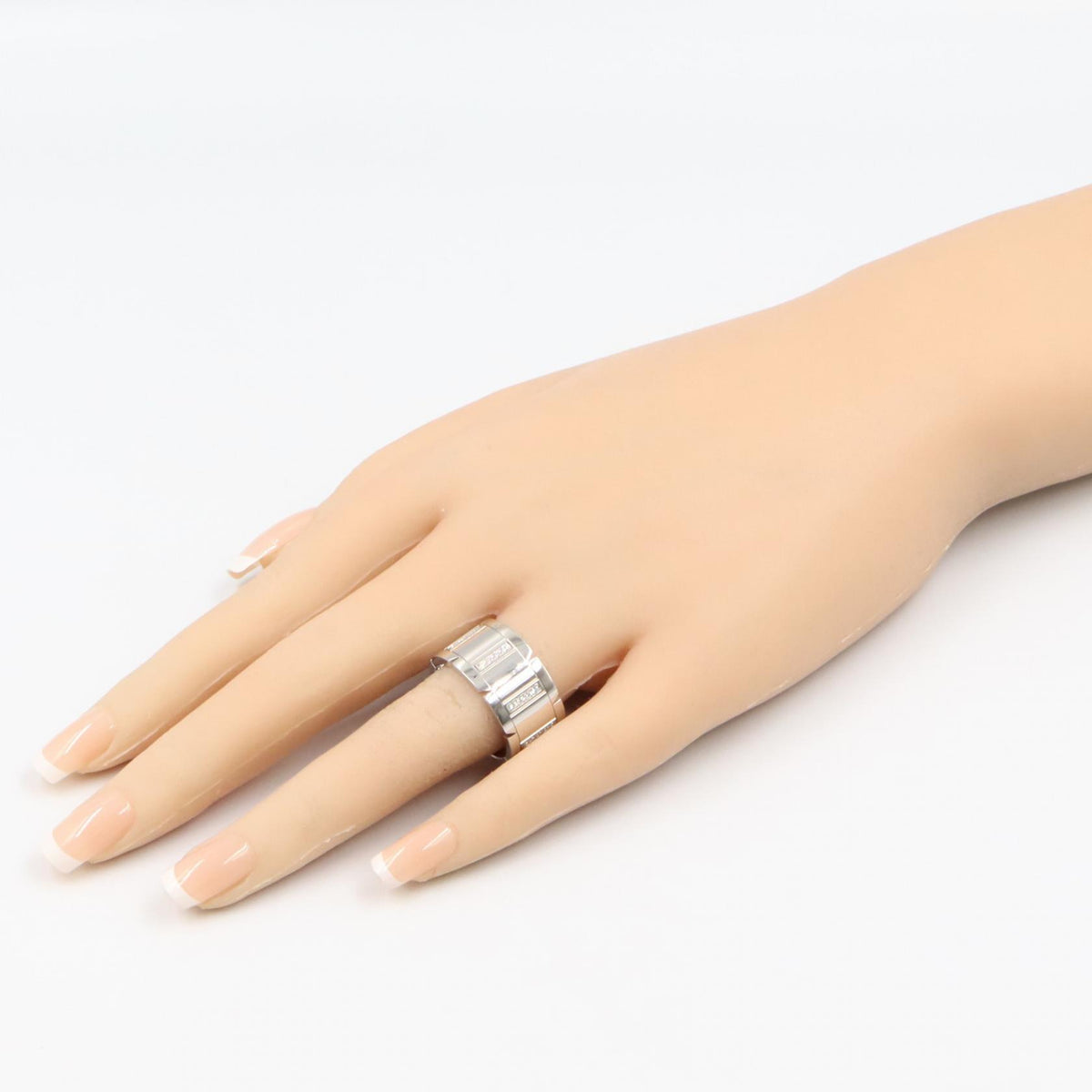 CARTIER Tank Française LM K18WG Diamond Ring Size JP 19