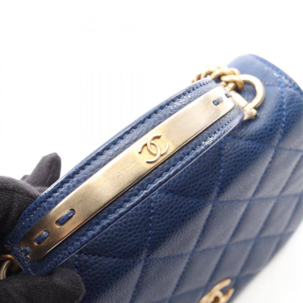 CHANEL Matelasse 2-Way Calfskin Bag Blue