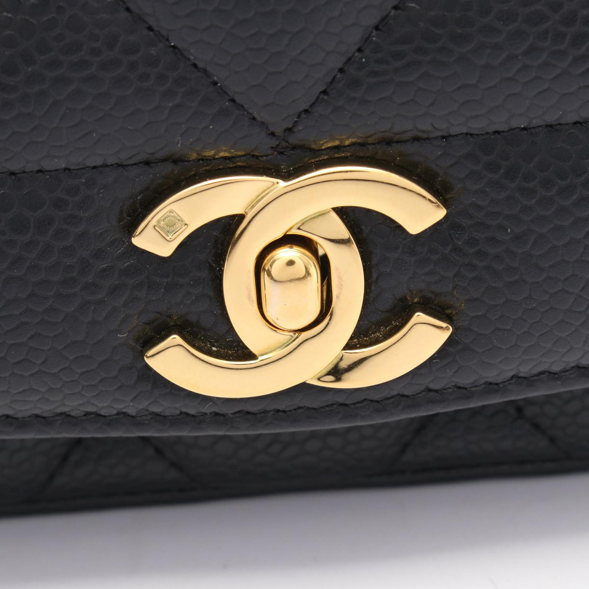 CHANEL Matelasse Diana Flap Black Caviar Shoulder Bag