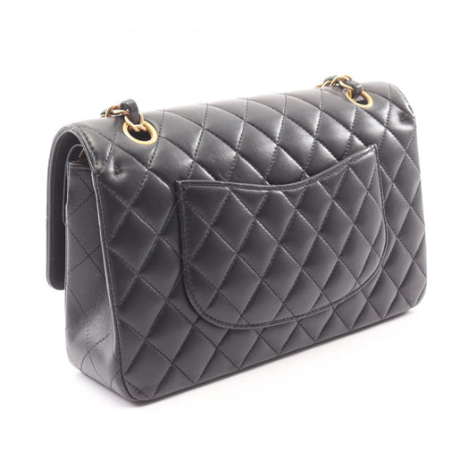 CHANEL Black Matelasse Double Shoulder Bag