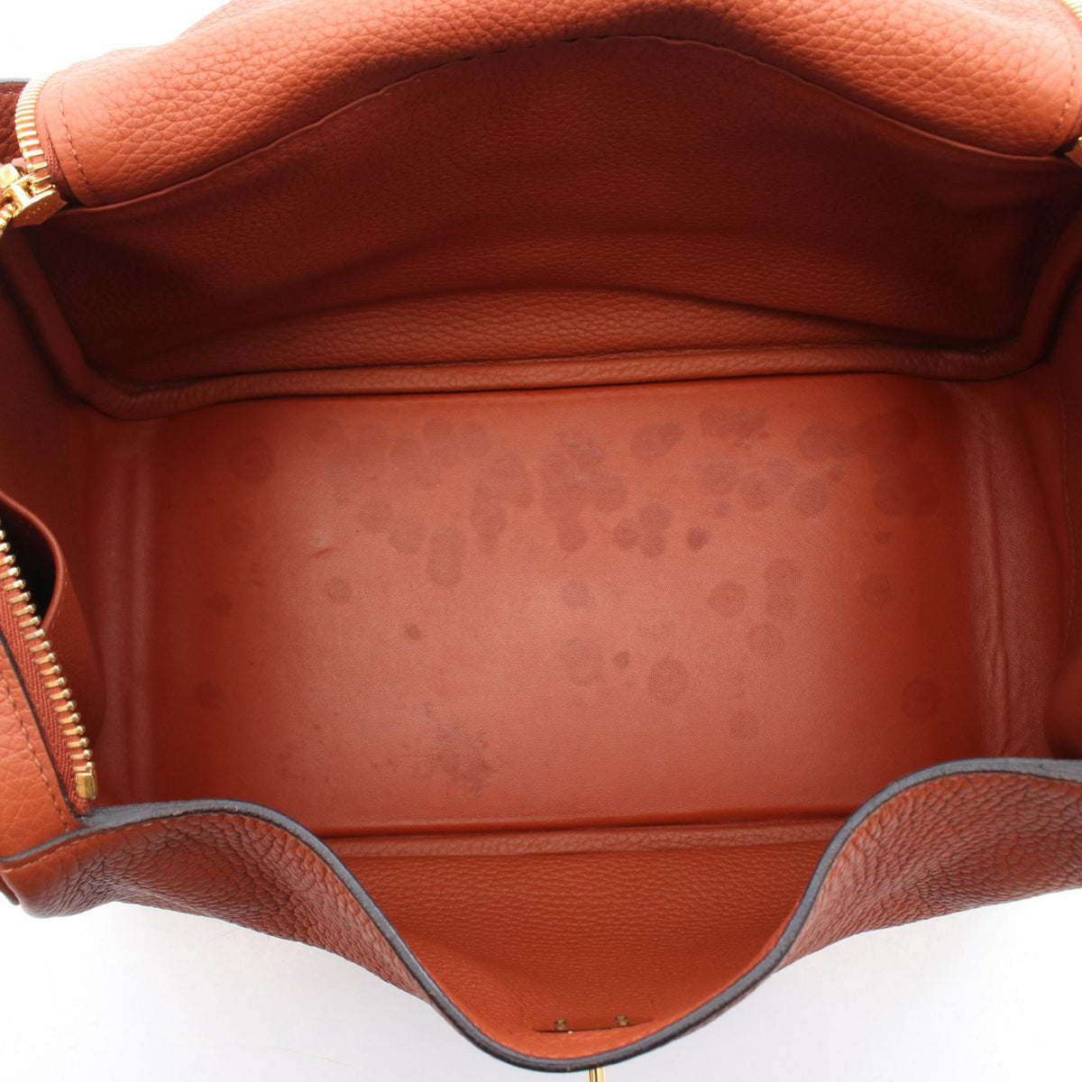 HERMES Lindy 30 Cuivre Brown Shoulder Bag