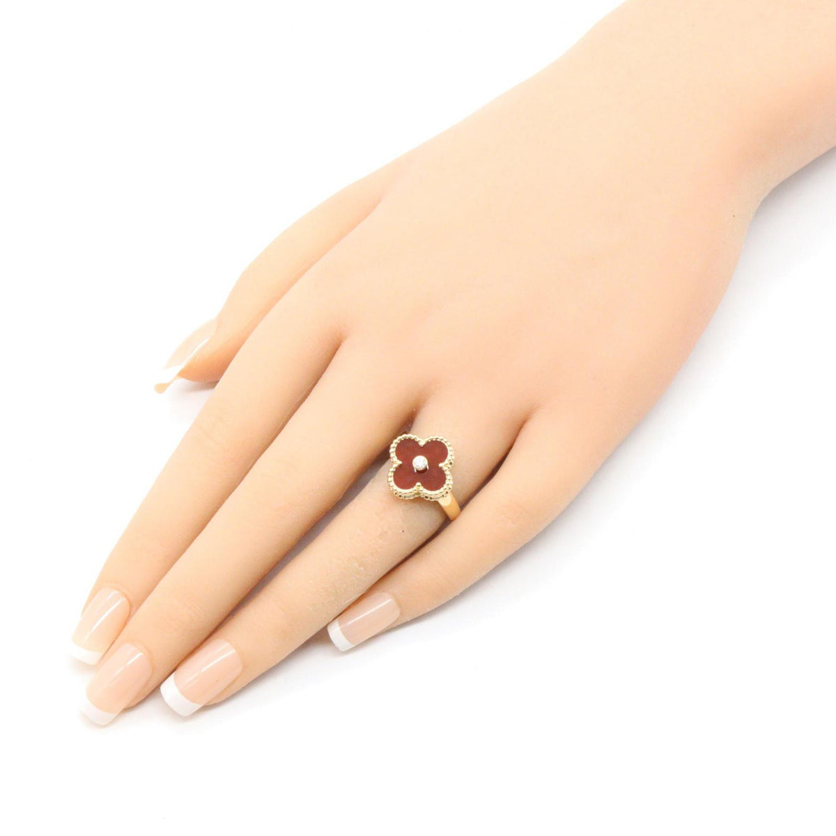 Van Cleef & Arpels Vtg Alhambra Ring K18YG Size JP 9.5