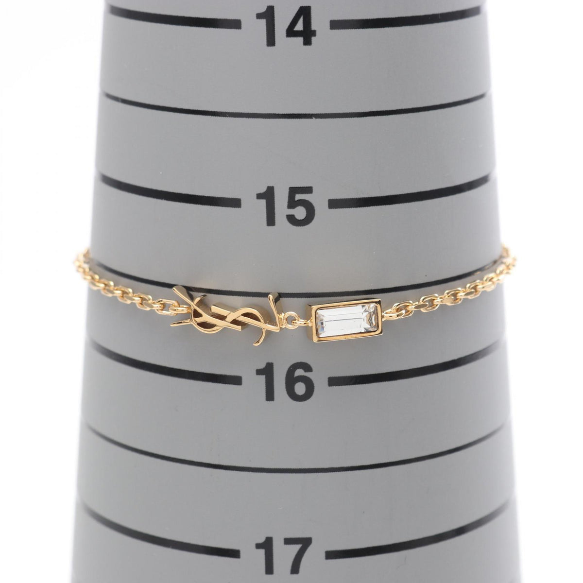 SAINT LAURENT PARIS Cassandra GP Rhinestone Bracelet Size S