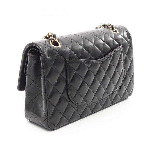 CHANEL Black Matelasse W Flap Shoulder Bag
