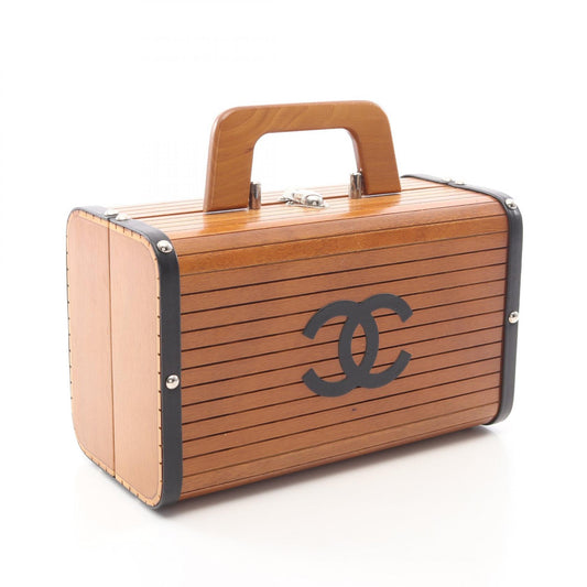 CHANEL Coco Mark Leather Wood Handle Bag