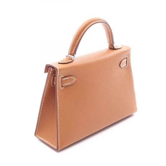 HERMES Mini Kelly 2 2WAY Veau Gold Bag