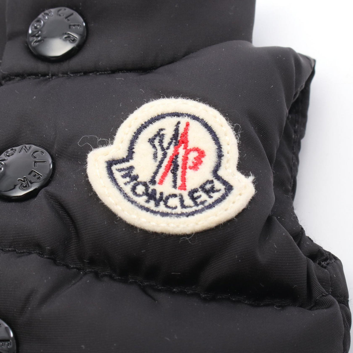 MONCLER Nylon Leather Vest Keyring Charm Black