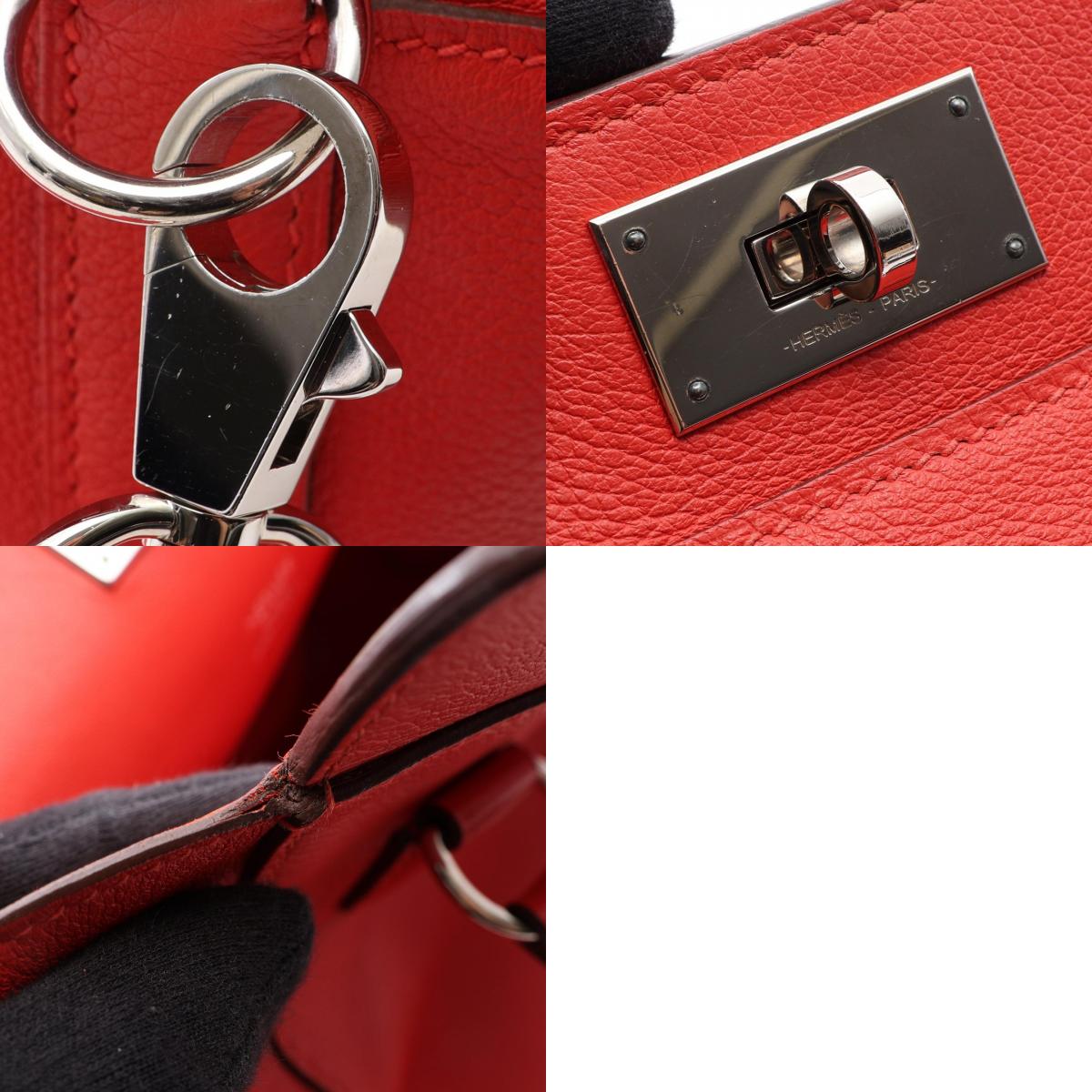 HERMES Toolbox 20 Rouge Pivoine Handle Bag