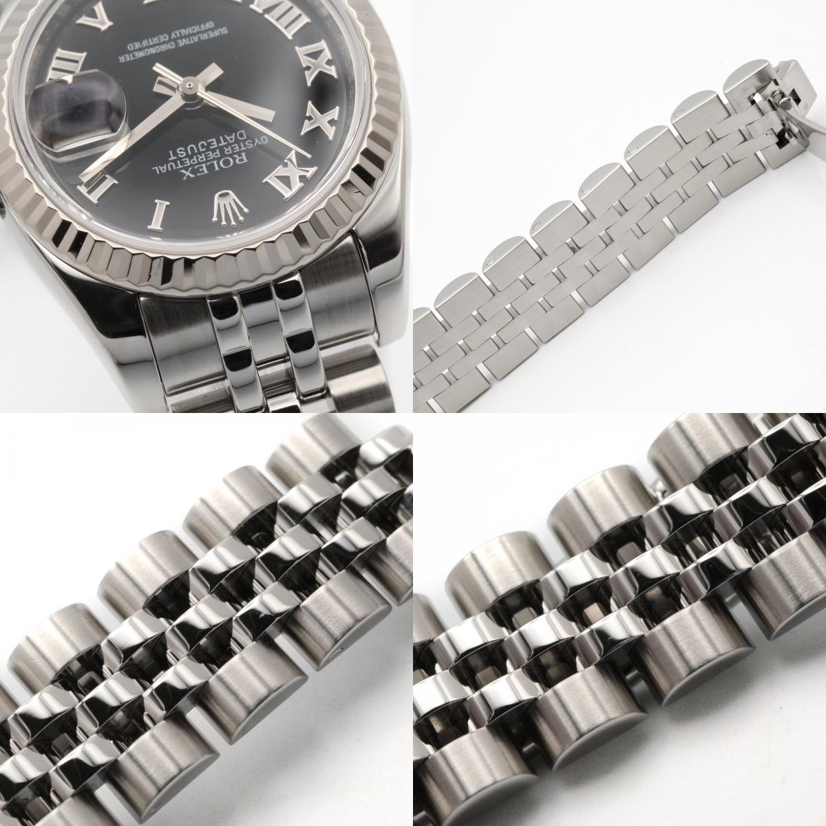 ROLEX Datejust Random Serial Black Steel Watch