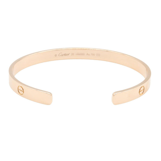 CARTIER K18PG Open Love Bracelet Size 20