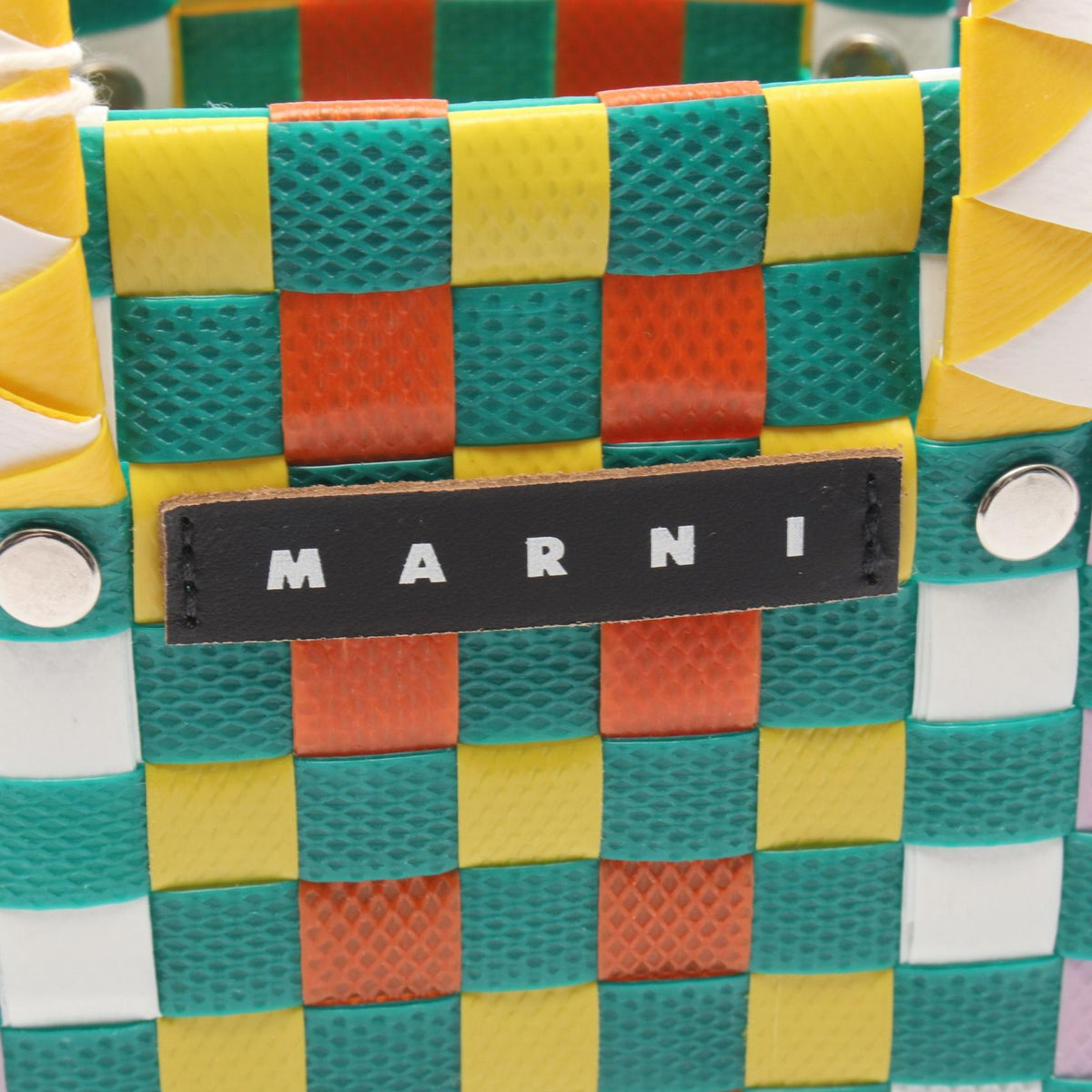 MARNI Micro Basket Green Multicolor Handbag
