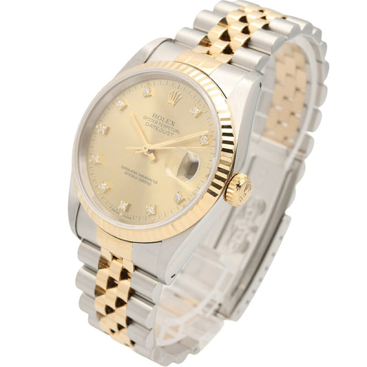 ROLEX Datejust 16233G R-Serial Gold/Steel 10P Diamond Watch