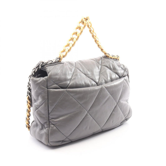 CHANEL 19 Matelasse 2WAY Leather Bag Gray