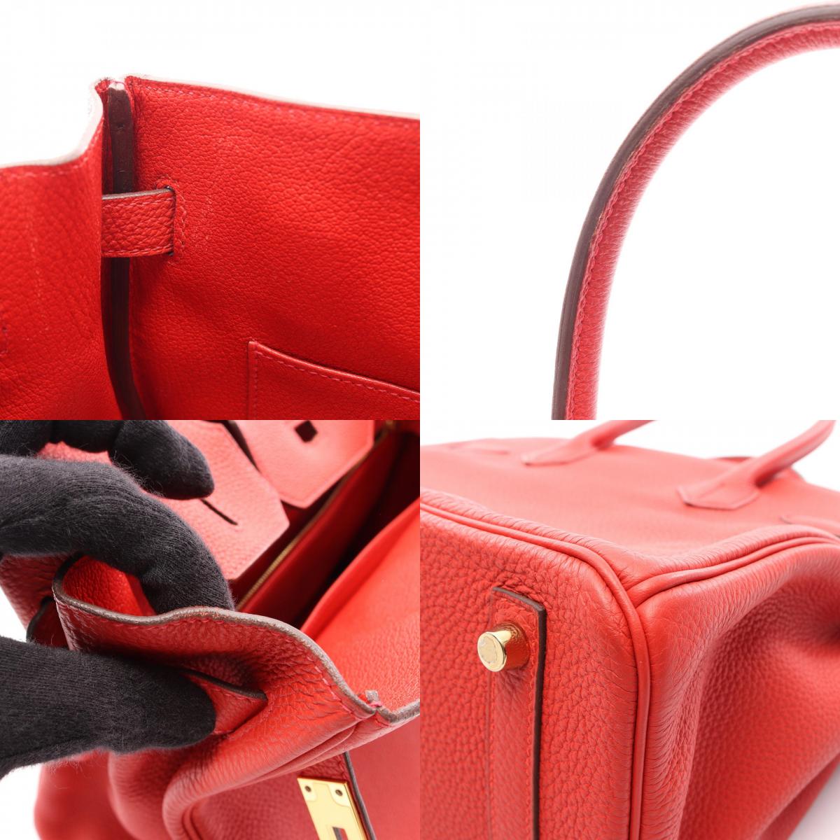 HERMES Birkin 30 Rouge Tomate Togo HW Bag