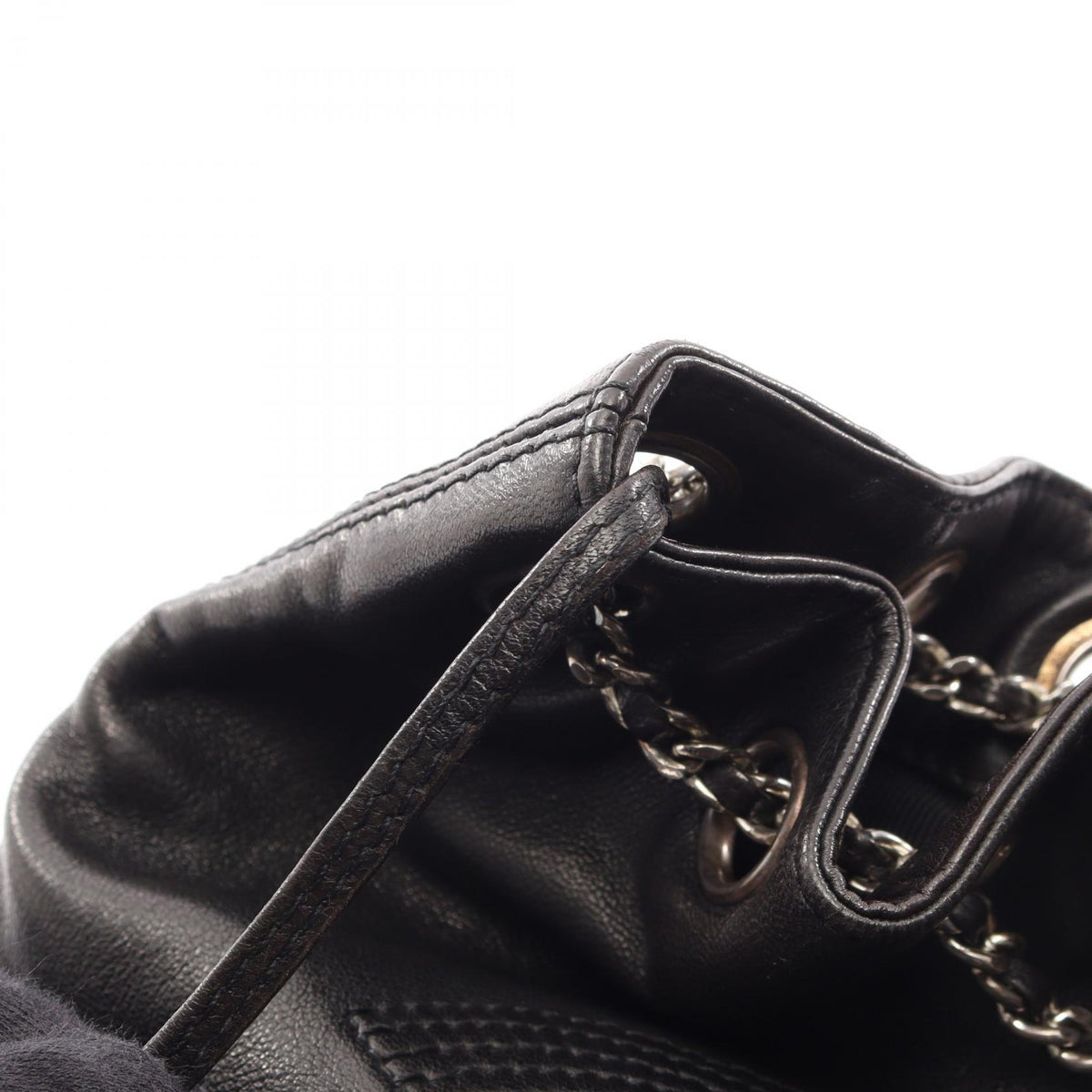 CHANEL Coco Mark Drawstring Backpack Black