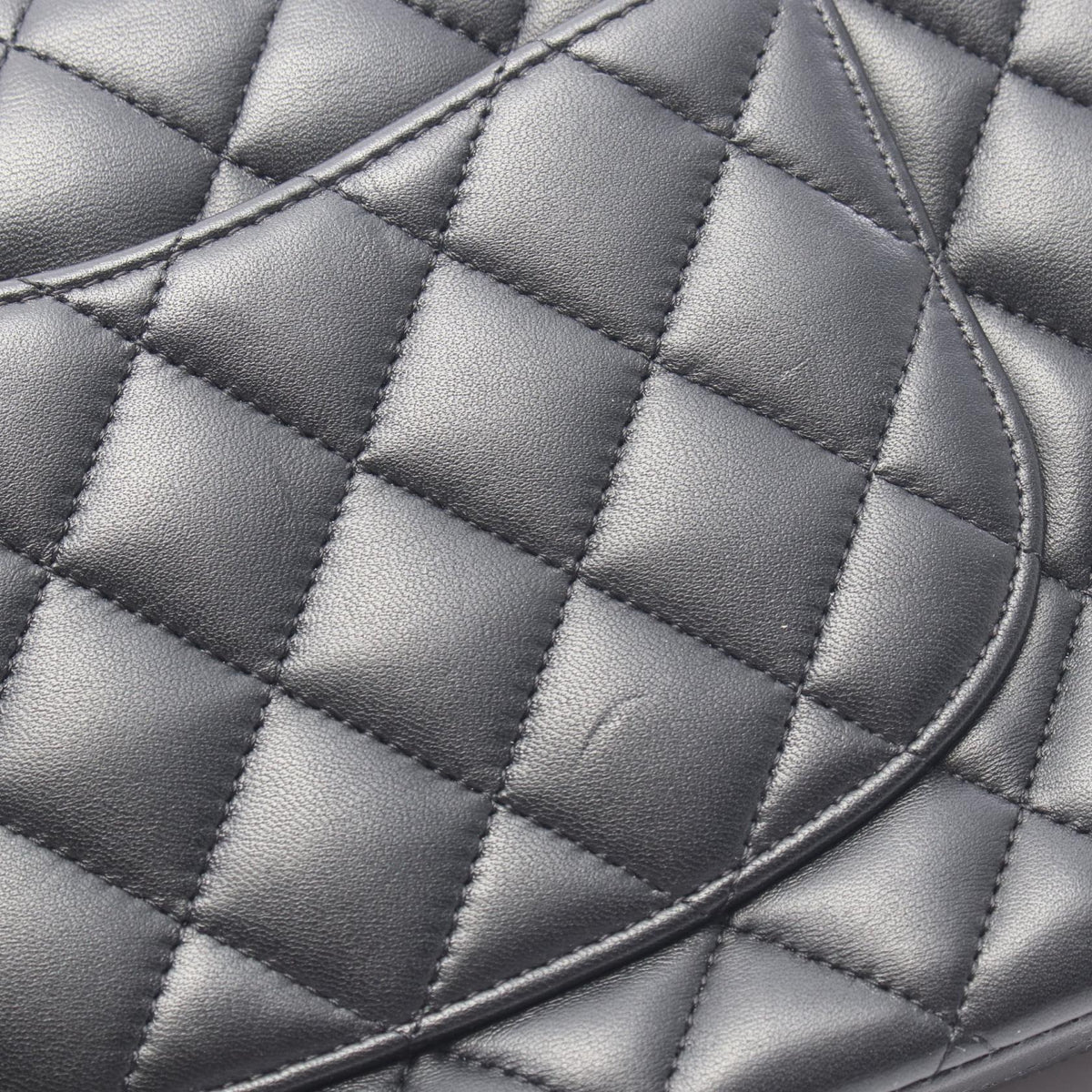 CHANEL Black Lambskin Shoulder Bag