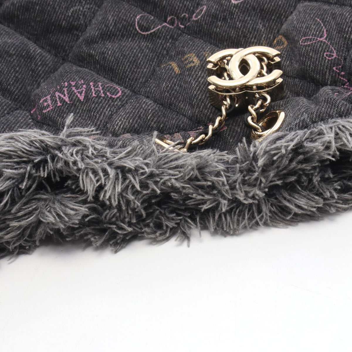 CHANEL Matelasse Small Denim Bag Black