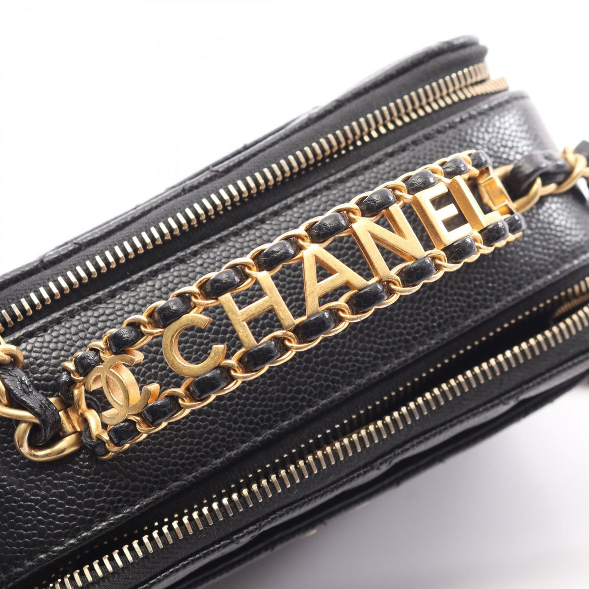 CHANEL Matelassé Caviar Skin Bag Black
