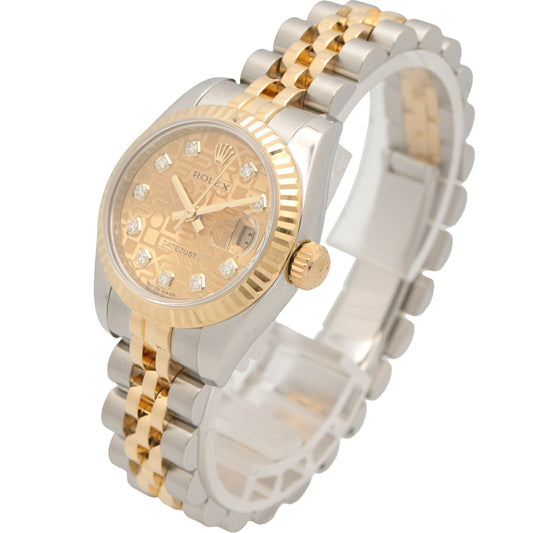 ROLEX Datejust 10P Diamond Dial Watch Gold