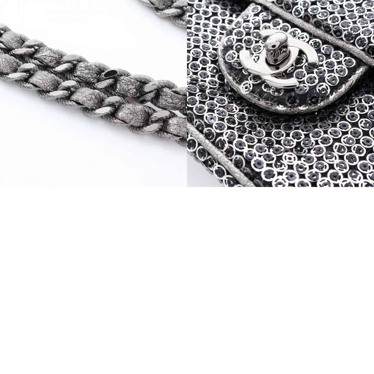 CHANEL Coco Mark Sequin Bag, Silver
