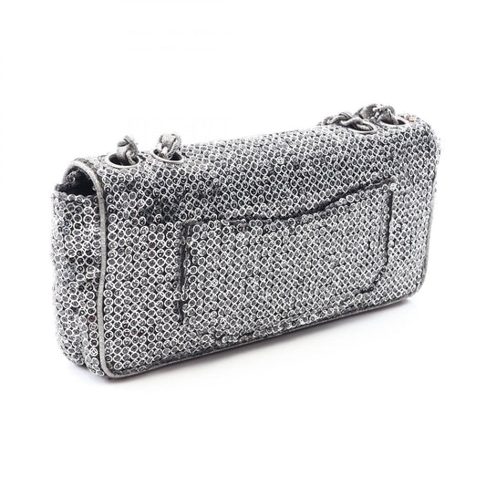 CHANEL Coco Mark Sequin Bag, Silver
