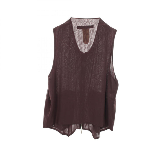 Paul Harnden Zip Jerkin Silk Vest Brown Size XL