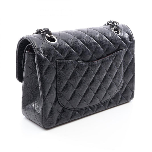 CHANEL Matelasse W Flap Shoulder Bag Black