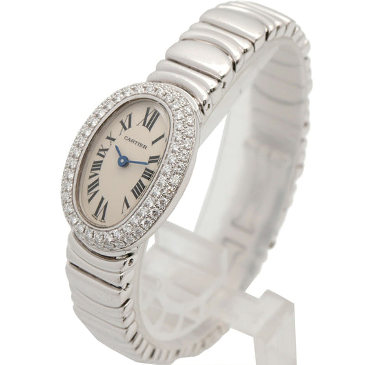 CARTIER Mini Baignoire Diamond K18WG Watch