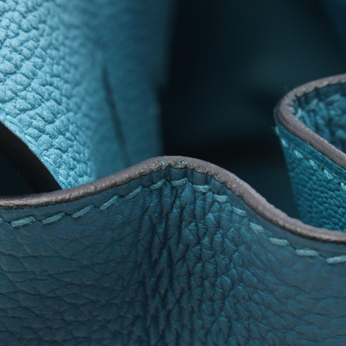 HERMES Birkin 30 Turquoise Togo Handle Bag