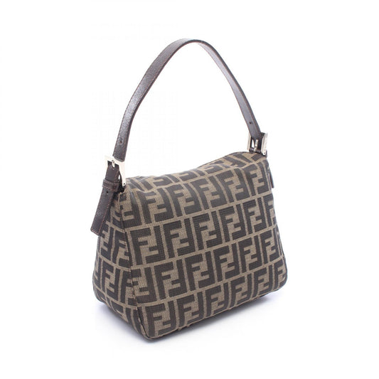 FENDI Zucca Canvas Leather Bag Brown