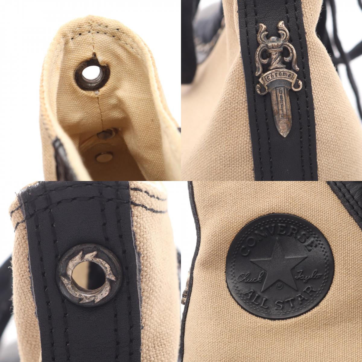 CHROME HEARTS x CONVERSE ALL STAR Canvas Leather Sneakers Size 7 1/2