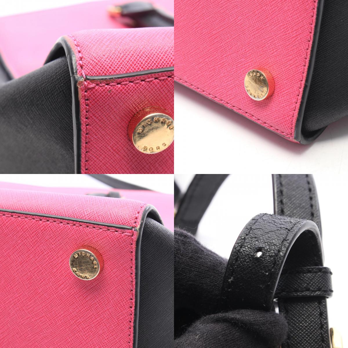 Michael Kors 2WAY Leather Tote Pink Black