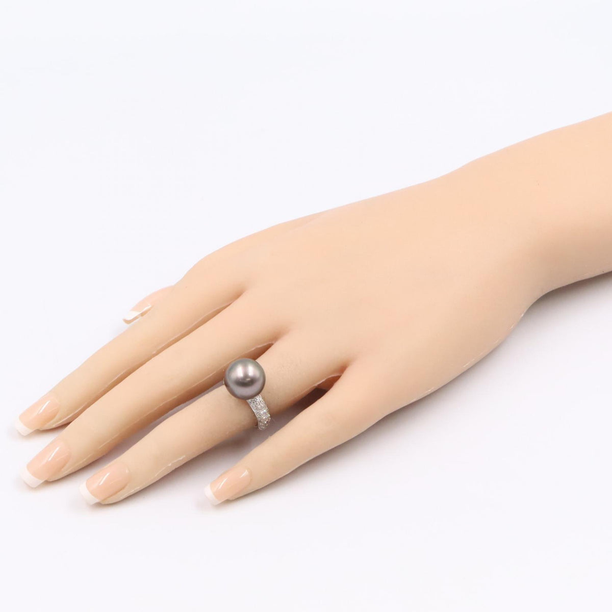 CARTIER So Pretty Diamond Black Pearl K18WG Ring Size JP 8.5