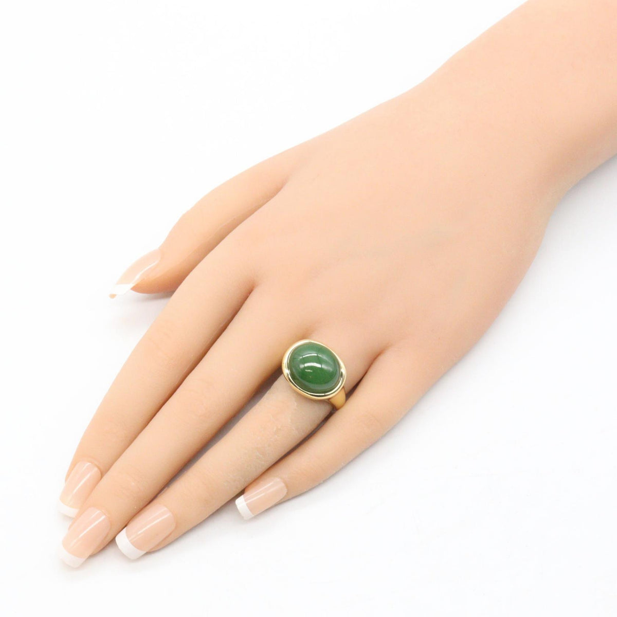 TIFFANY&CO Elsa Peretti Nephrite K18 YG Ring Size JP 11
