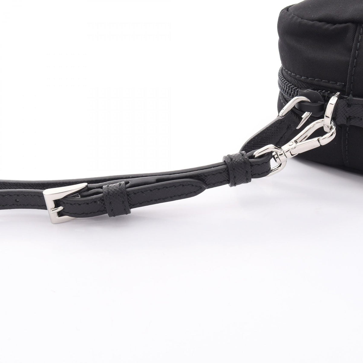 PRADA Re-Nylon Leather Pouch Black