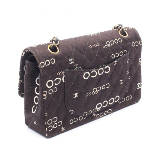CHANEL Black Matelasse W Flap Shoulder Bag