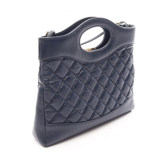 CHANEL 31 2WAY Leather Shoulder Navy Blue Shoulder Bag