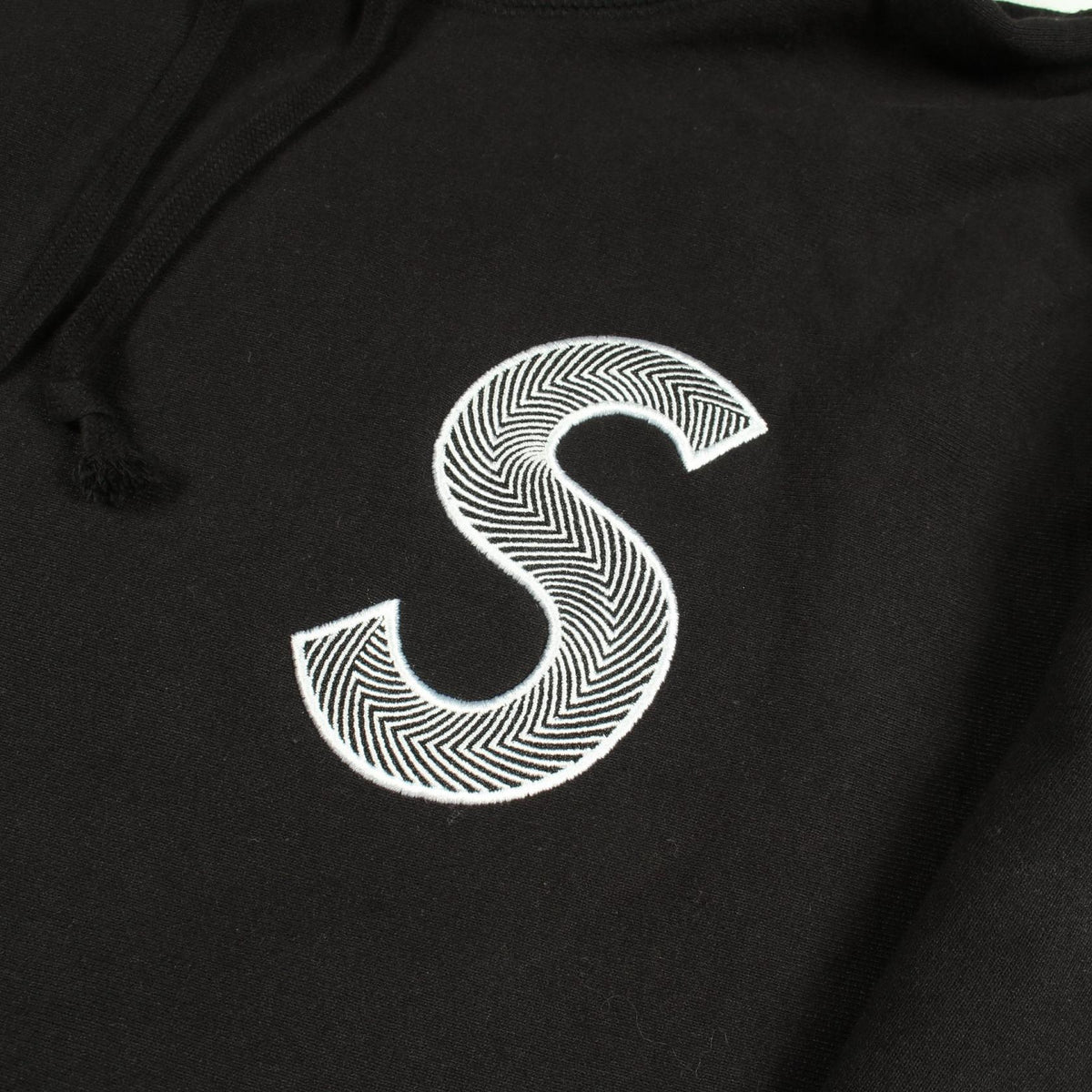 Supreme Logo Embroidered Hoodie Black Size M