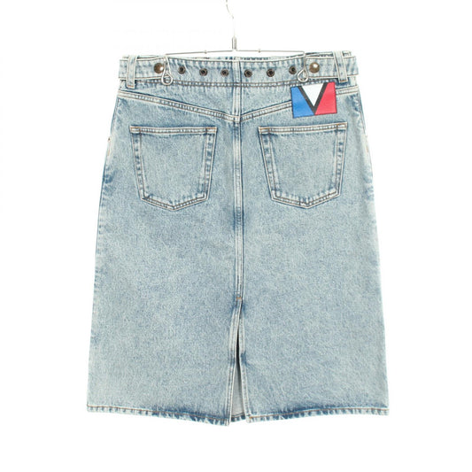 LOUIS VUITTON Cotton Midi Skirt Blue Size 38