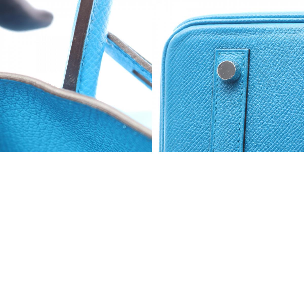 HERMES Birkin 30 Bleu Zanzibar Leather Bag