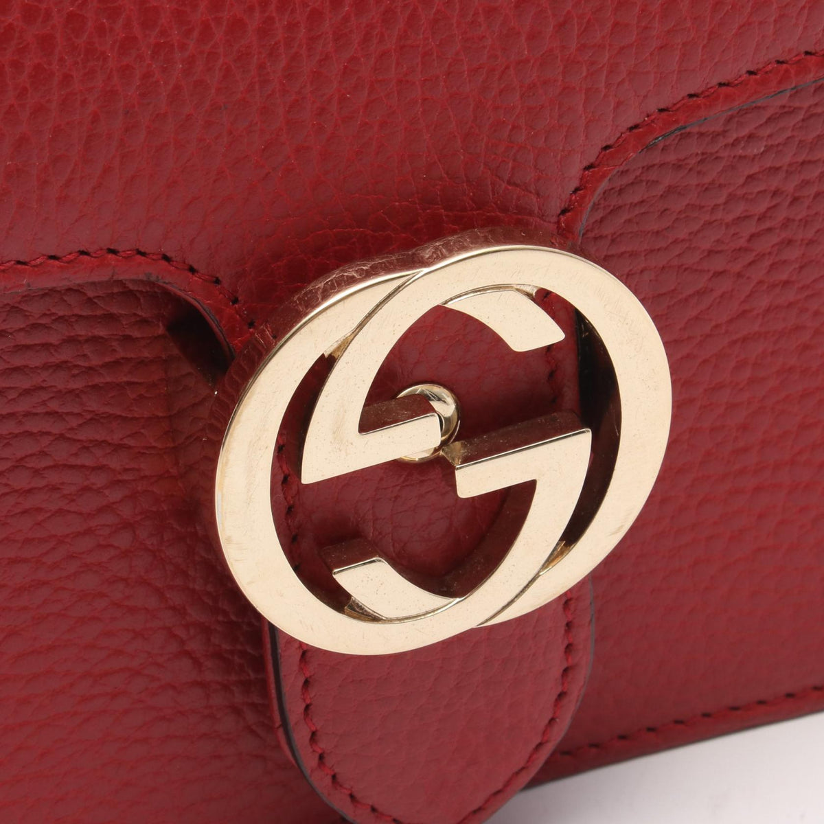 GUCCI Interlocking G Leather Shoulder Bag
