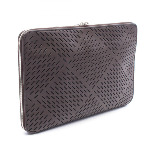 BOTTEGA VENETA Perforated Leather Clutch Bag Brown