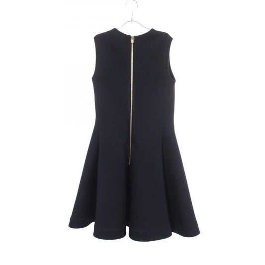 Dior Sleeveless Beaded Applique Midi Dress Wool Poly Size 34