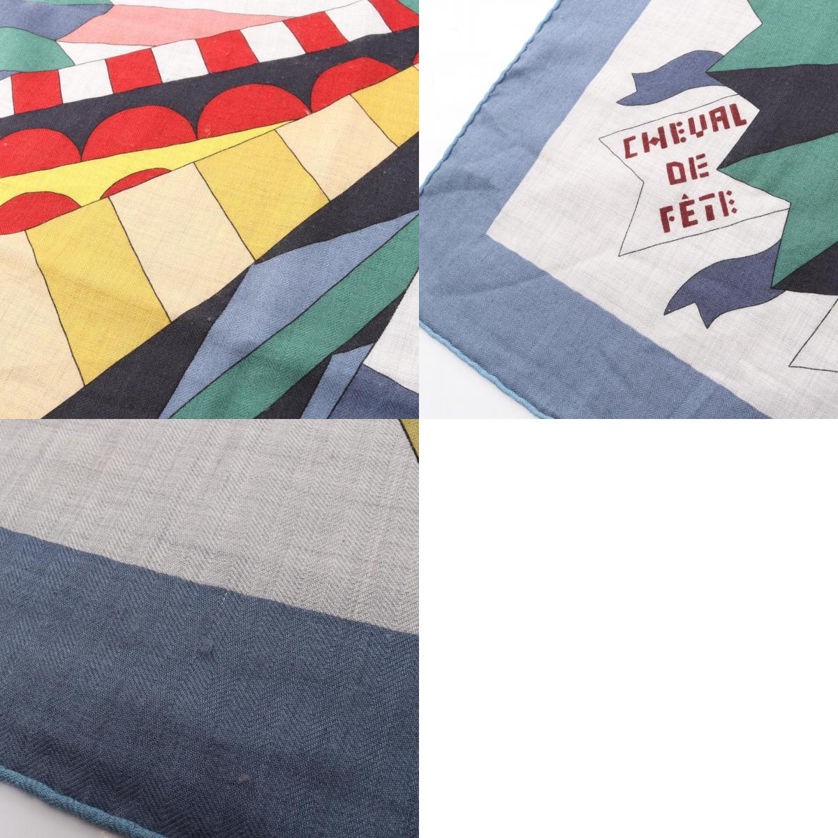 HERMES Silk Cashmere Carre 140 Fete Scarf