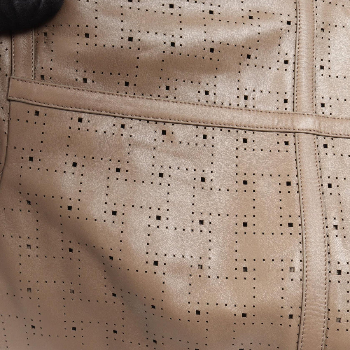 HERMES Perforated Lambskin Leather Jacket Size 38