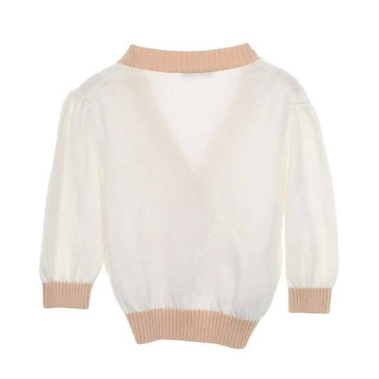 PRADA Logo Embroidered Cropped Cotton Cardigan Size 38
